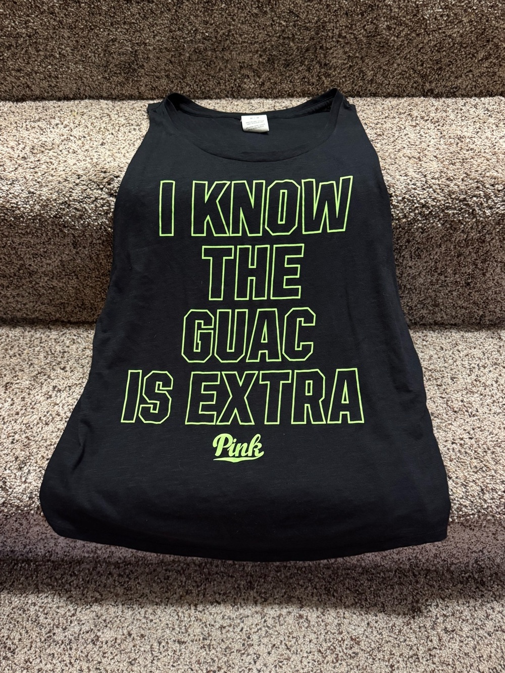 Victoria Secret Pink Tank Top “I know the guac is extra”